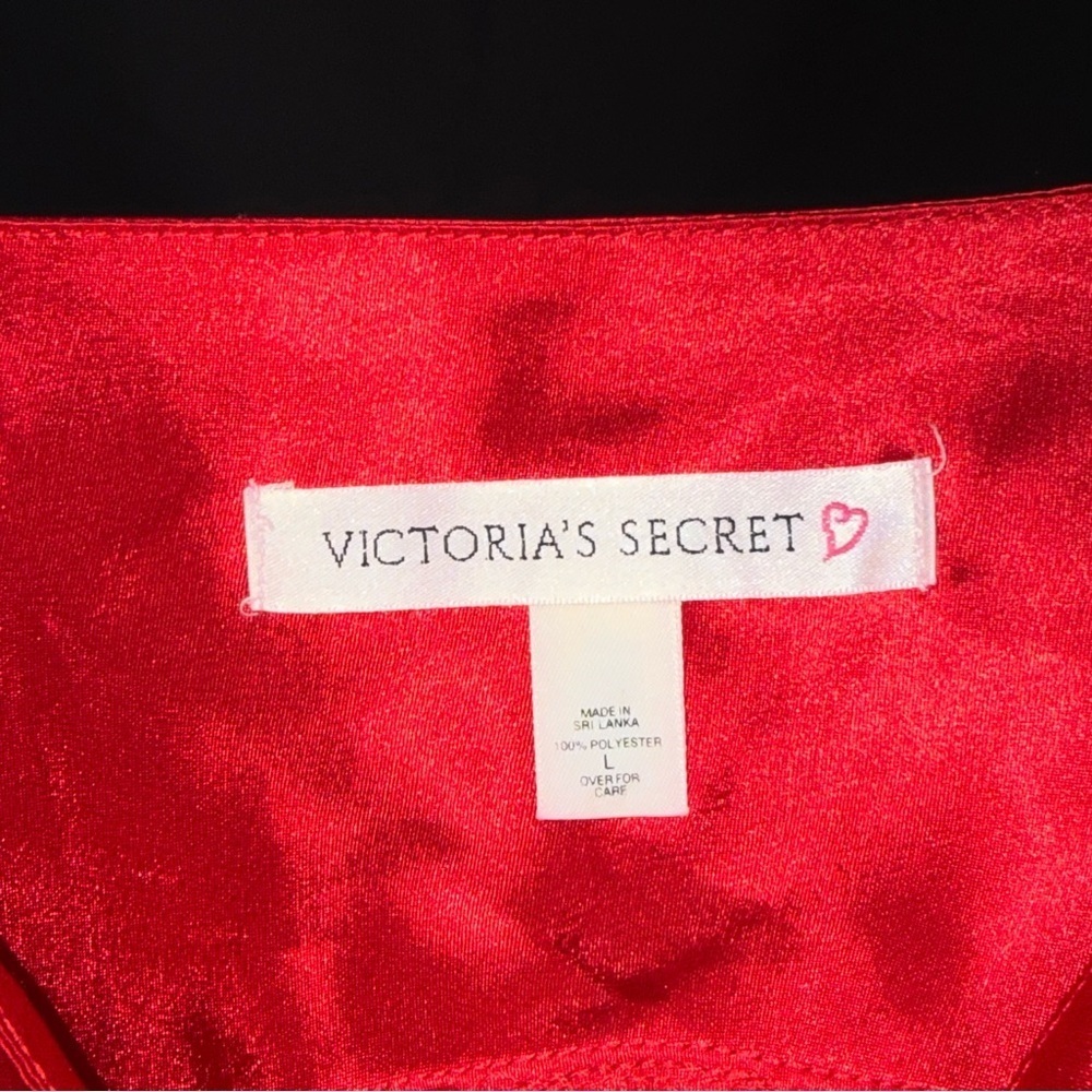 Victoria’s Secret Vintage Red Satin Sheer Lace Babydoll Women’s Size Large EUC - Picture 3 of 3